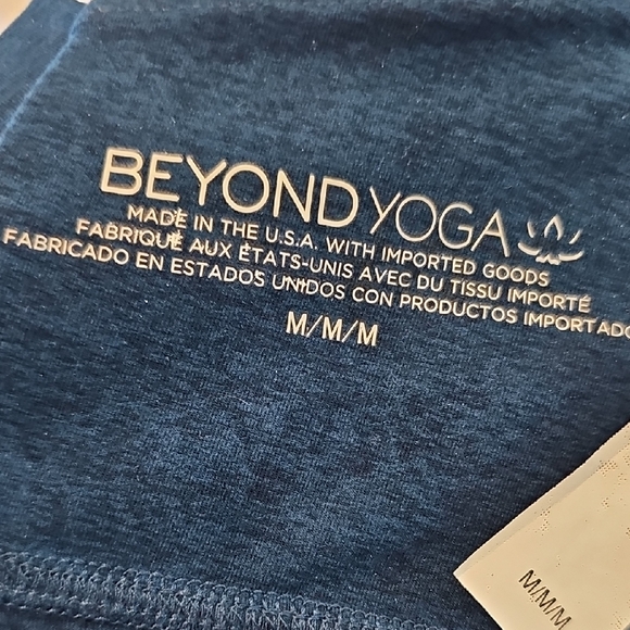 NWT Beyond Yoga Spacedye Enlighten Long Line Bra, Blue Gem Heather Color, Medium - Picture 7 of 8